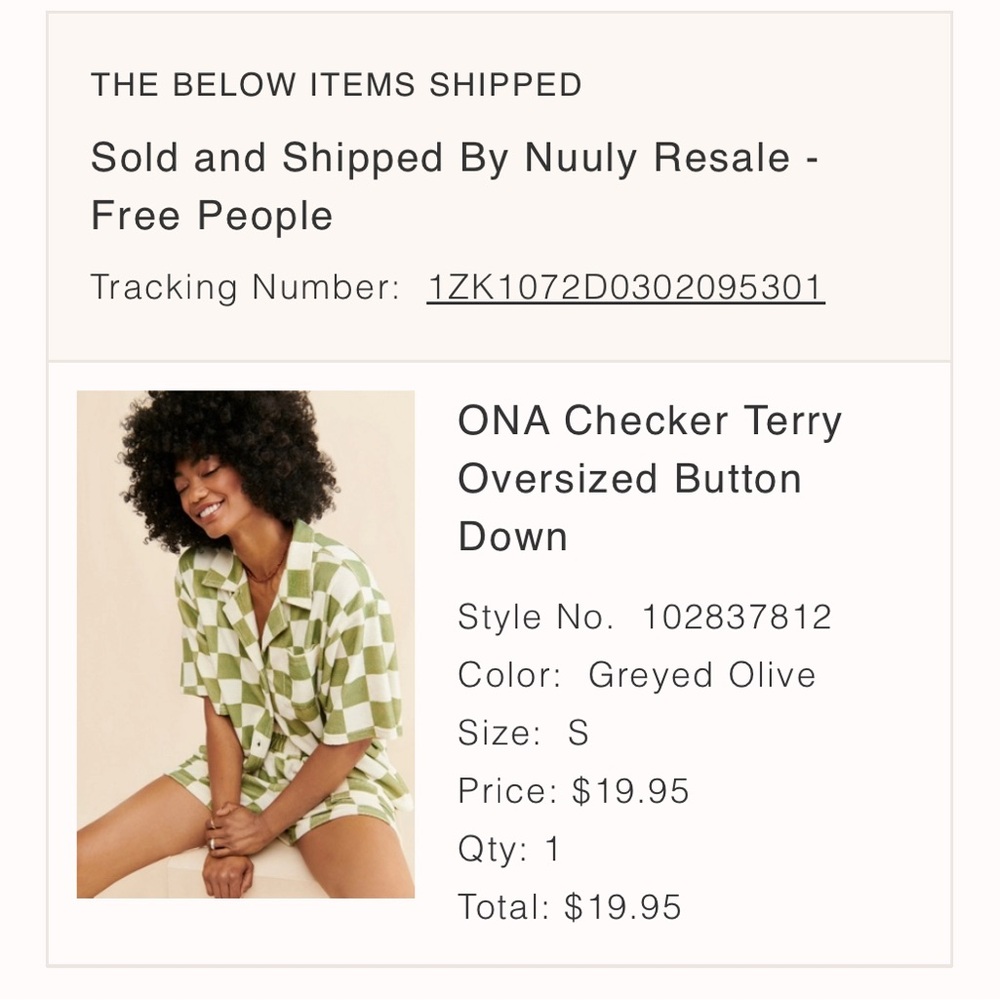 Free People Olive Checker Button Down